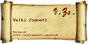 Velki Zsanett névjegykártya